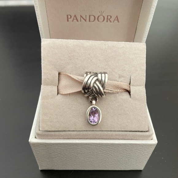 Pandora Tied Together Amethyst Charm - Picture 1 of 3